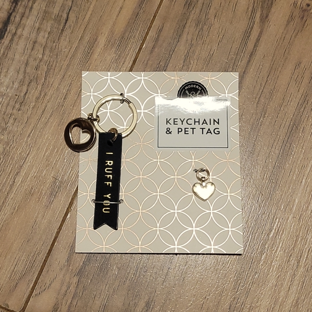 I RUFF YOU keychain and collar charm.